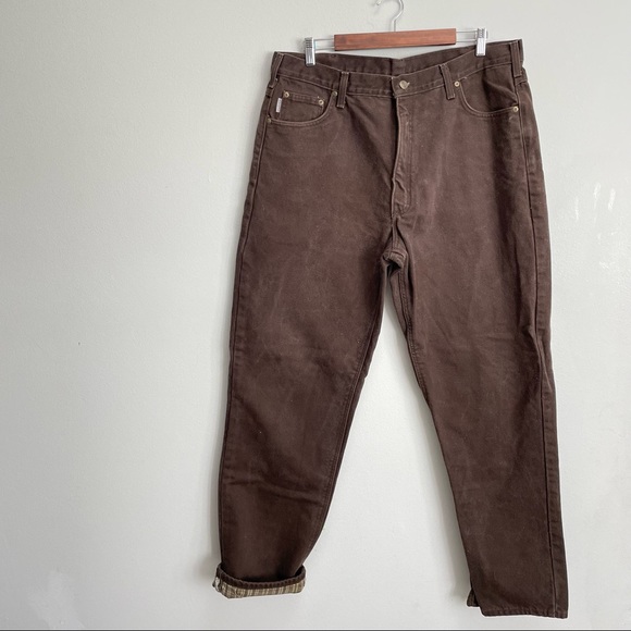 Carhartt Other - - Carhartt men’s flannel line denim jeans size 40x34 brown